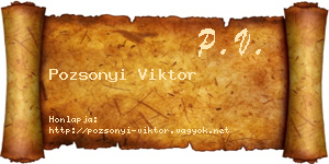 Pozsonyi Viktor névjegykártya